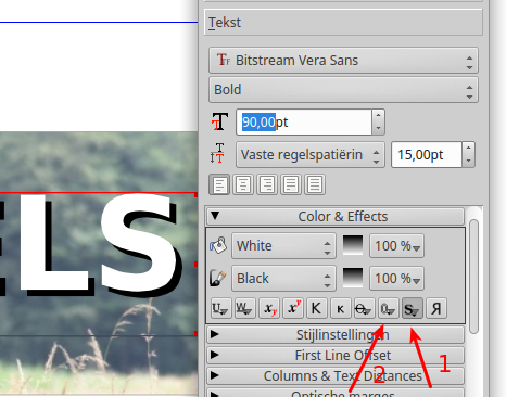 Kleur en teksteffecten in Scribus