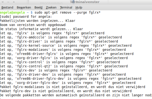 verwijderen oude fglrx