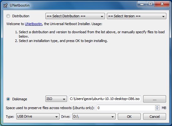 UNetbootin diskimage