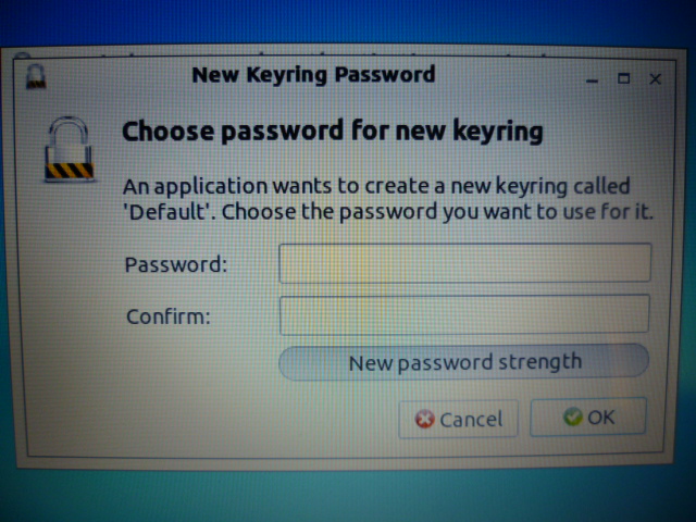 4.Keyring password.