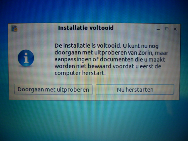 12.Installatie voltooid.