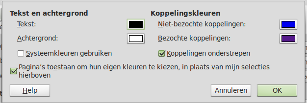 kleur selectie kiezen