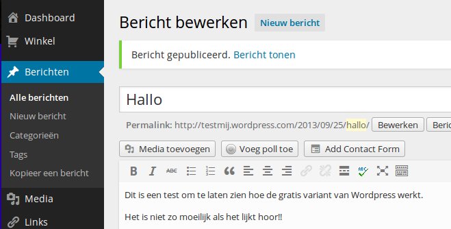 bericht schrijven.