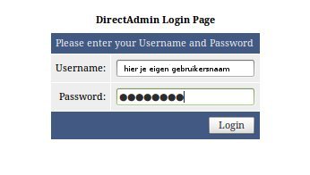 Inlog DirectAdmin