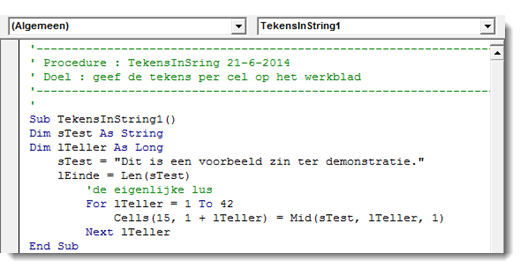 Loop For Next met getal