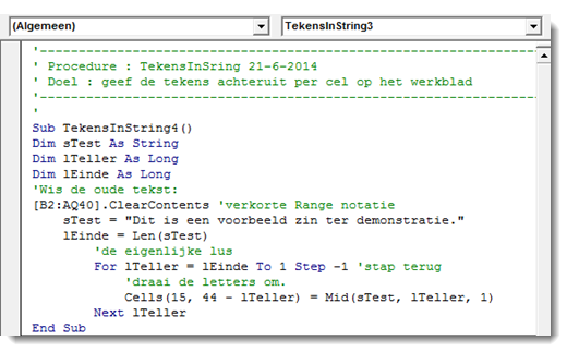 For Next loop met een negatieve step 