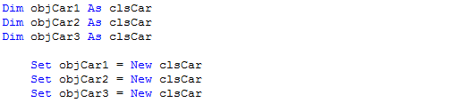 Meerdere objCars declareren