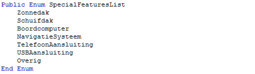 Public Enum SpecialFeaturesList