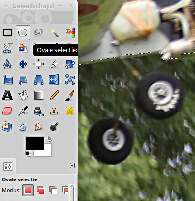 Het gereedschap voor ovale (of ronde) selecties