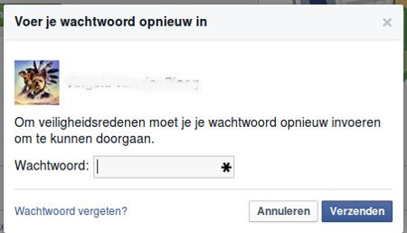 voer wachtwoord in