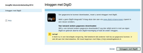 inloggen met DigiD