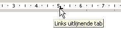 Linkslijnende tab