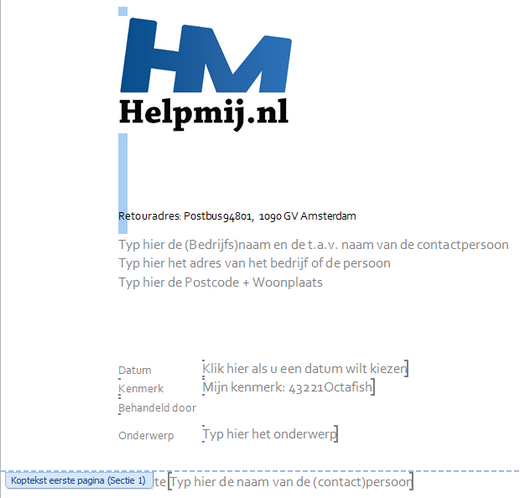 Koptekst en Voettekst