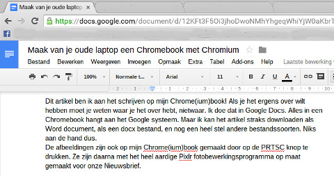 Artikel schrijven met Google Docs