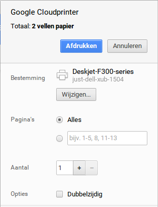 Afdrukken via een Cloudprinter