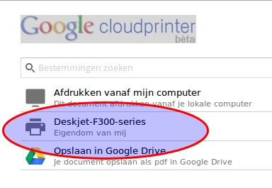 Afdrukken via een Cloudprinter